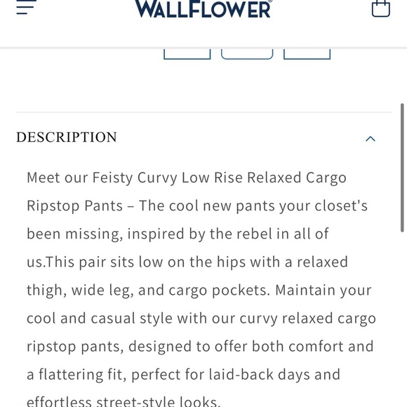 Feisty Curvy Low Rise Relaxed Cargo Pants - Tan - Picture 8 of 8